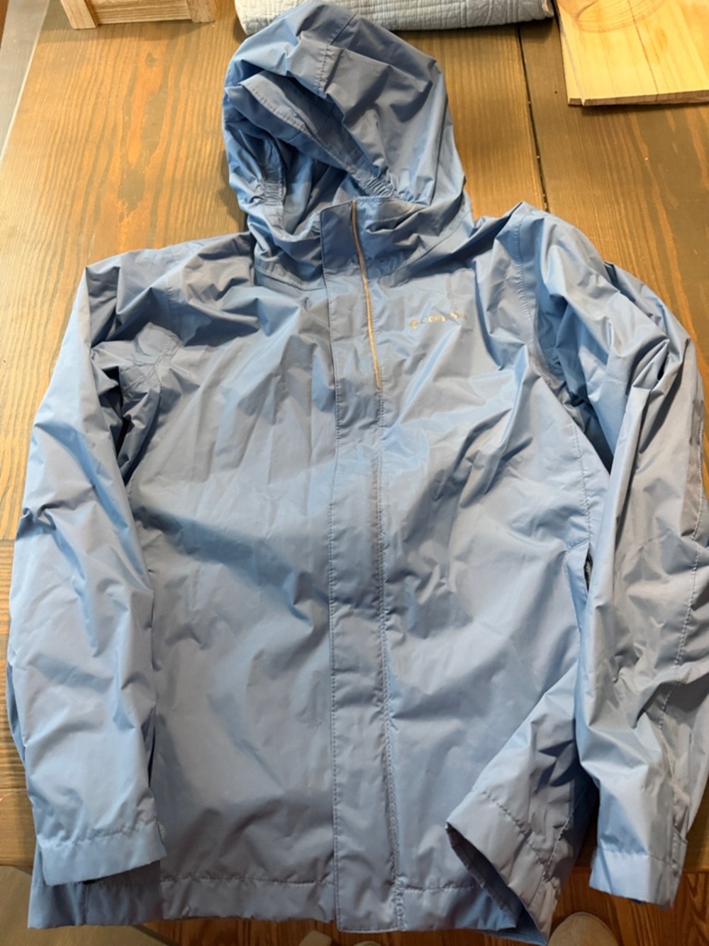 Columbia Powder Blue Hooded Windbreaker Jacket